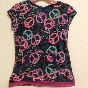 Peace sign tee hoodie